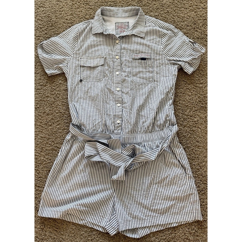 VINEYARD VINES‎ Performance Romper Seersucker Harbor USA Size 8 Nautical Beach